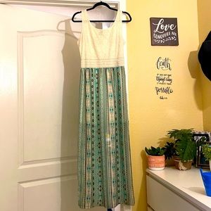 Ivory & Aquamarine Maxi Dress